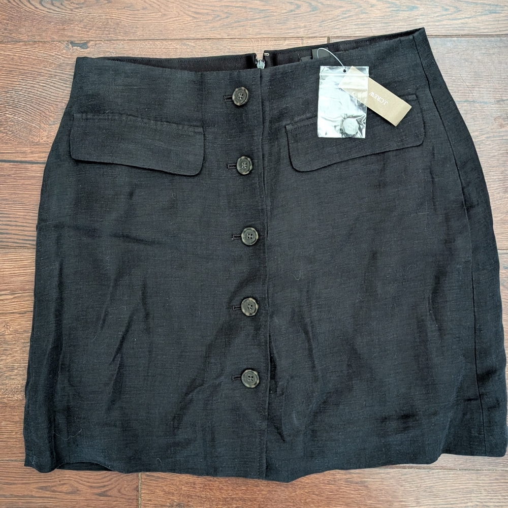J. Crew Black Button-Down Mini Skirt